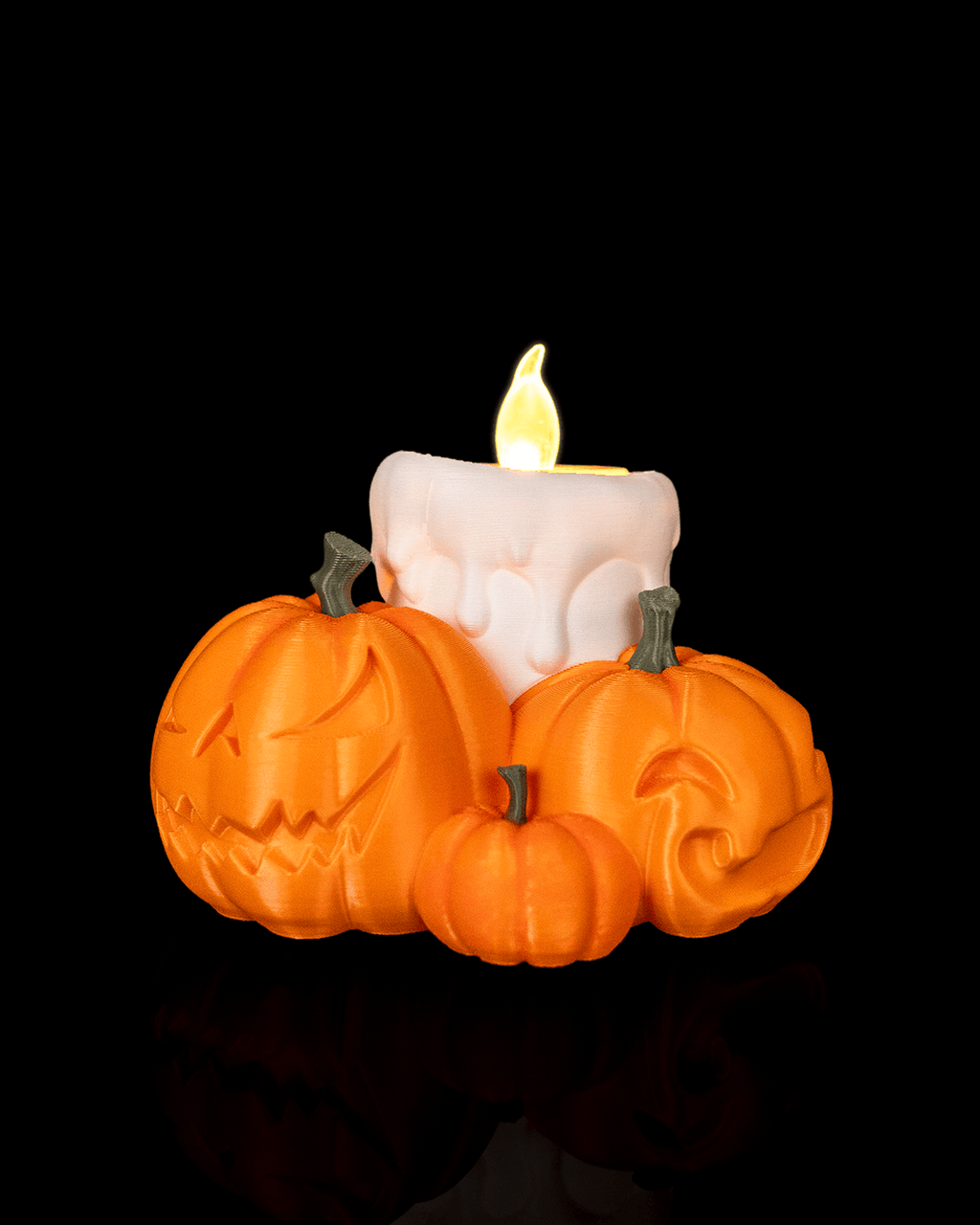 Halloween Teelichthalter mit Kürbis