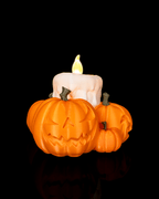 Halloween Teelichthalter mit Kürbis
