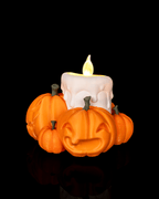 Halloween Teelichthalter mit Kürbis
