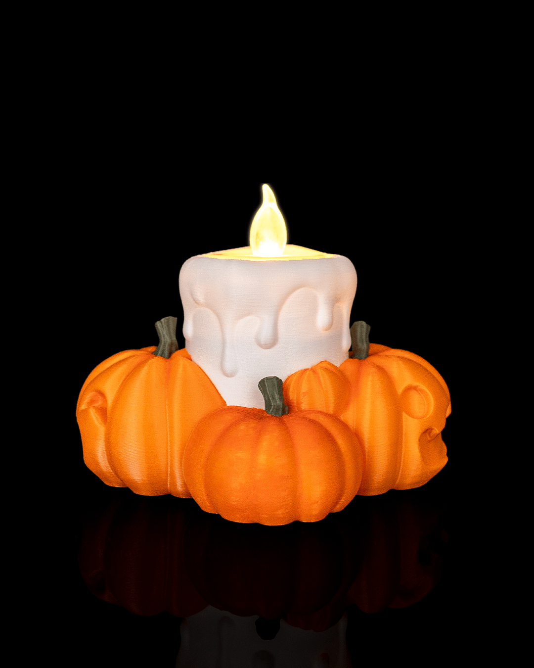 Halloween Teelichthalter mit Kürbis